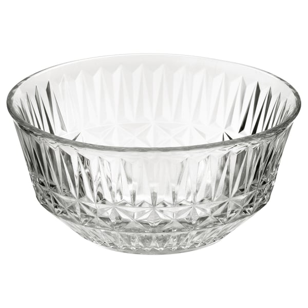 SÄLLSKAPLIG Bowl, clear glass/patterned, 15 cm
