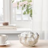 SÄLLSKAPLIG Bowl, clear glass/patterned, 15 cm