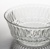 SÄLLSKAPLIG Bowl, clear glass/patterned, 15 cm