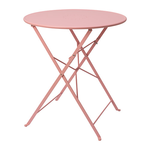 Saltholmen Table Outdoor Foldable Pink Ikea