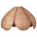 Wicker pendant light, beige, round, rustic design.