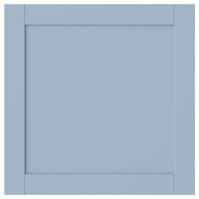 SANNIDAL blue cabinet door, rectangular, simple design, smooth foil finish.