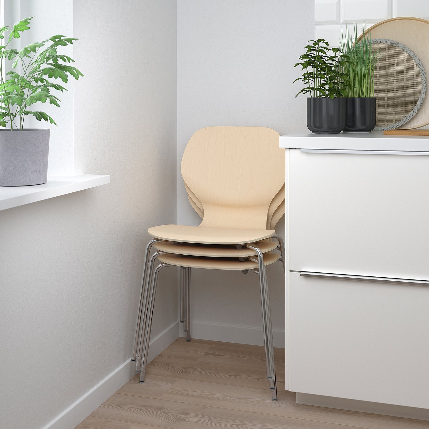 SIGTRYGG chair, birch/Sefast chrome-plated IKEA