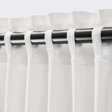 SILVERLÖNN Sheer curtains, 1 pair, white/with heading tape, 145x250 cm