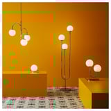 SIMRISHAMN Pendant lamp, 3-armed, chrome-plated/opal white glass, 55 cm
