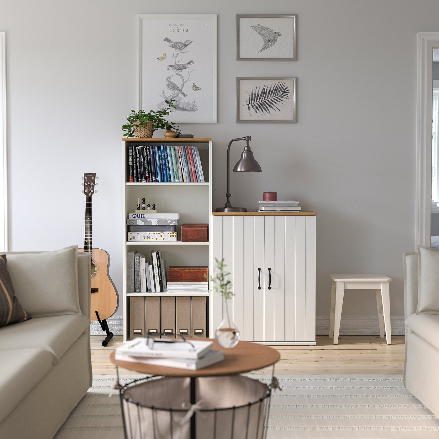 SKRUVBY cabinet with doors, white, 70x90 cm - IKEA