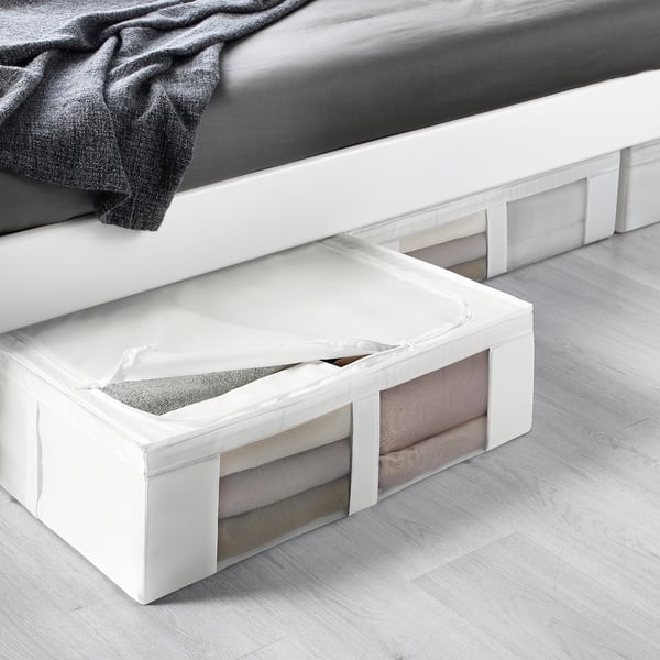 SKUBB Storage case with mesh window, white, 69x55x19 cm