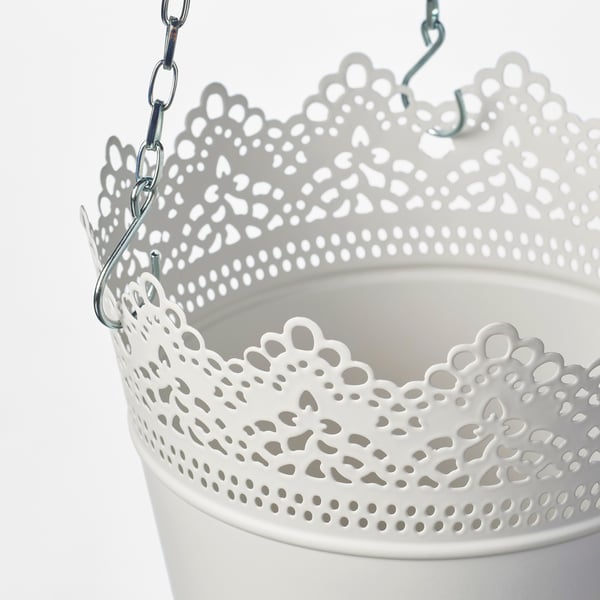 Skurar Hanging Planter In Outdoor Off White 12 Cm Ikea
