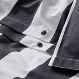 SLÅNHÖSTMAL Duvet cover and 2 pillowcases, black/white/striped, 240x220/50x80 cm
