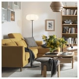 SLATORP 3-seat sofa with chaise longue, Hakebo yellow-brown