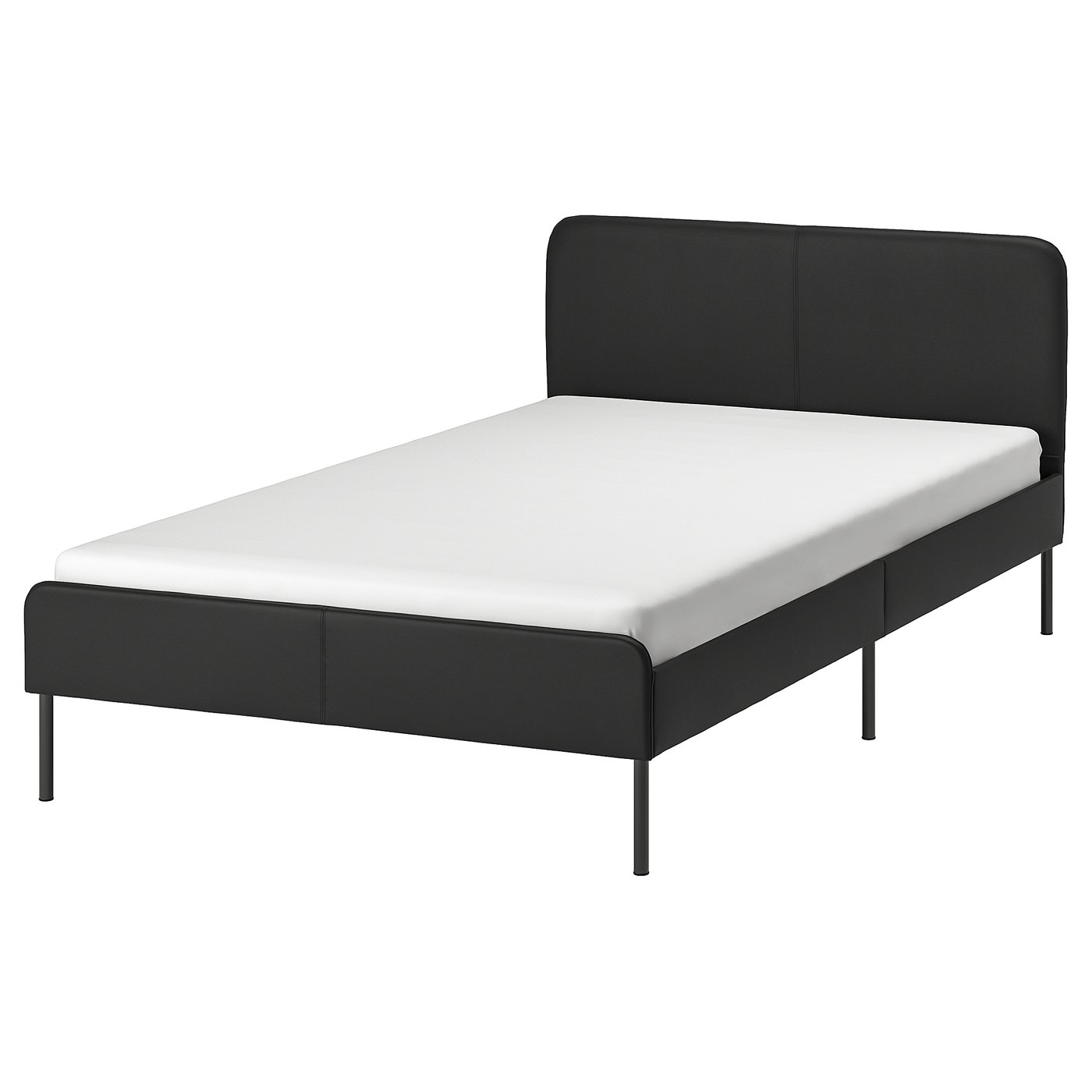 SLATTUM Upholstered bed frame, Knisa light grey, 120x200 cm IKEA