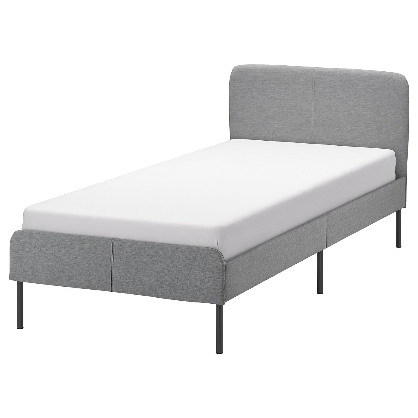 SLATTUM Upholstered bed frame Knisa light grey IKEA