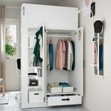 SMÅSTAD Loft bed, white pale pink/with desk with 3 drawers, 90x200 cm