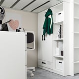 SMÅSTAD Loft bed, white pale pink/with desk with 3 drawers, 90x200 cm