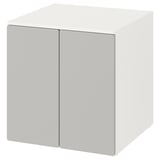 SMÅSTAD / PLATSA Cabinet, white grey/with 1 shelf, 60x57x63 cm