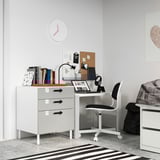 SMÅSTAD / PLATSA Chest of 3 drawers, white/grey, 60x57x63 cm