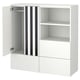 Option: SMÅSTAD / PLATSA Storage combination, white black/white/stripe with 3 drawers, 120x42x123 cm
