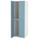 SMÅSTAD / PLATSA Wardrobe, white blue/with 2 clothes rails, 60x57x181 cm