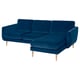 SMEDSTORP 3-seat sofa with chaise longue, Djuparp/dark green-blue birch