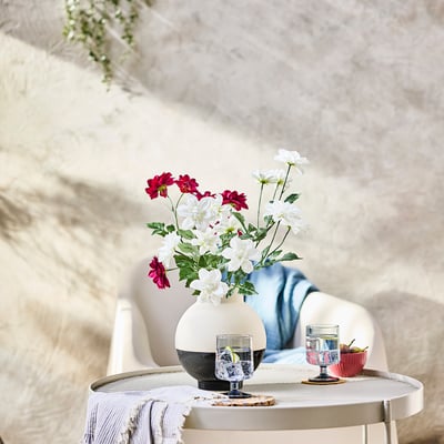SMYCKA Artificial flower, in/outdoor Dahlia/white, 66 cm