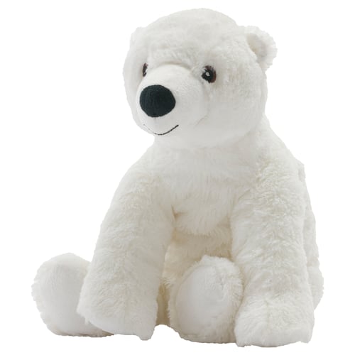 White polar bear cuddly toy, soft and cuddly, made of 100% polyester.