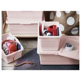 SOCKERBIT Box with lid, pink, 38x25x15 cm