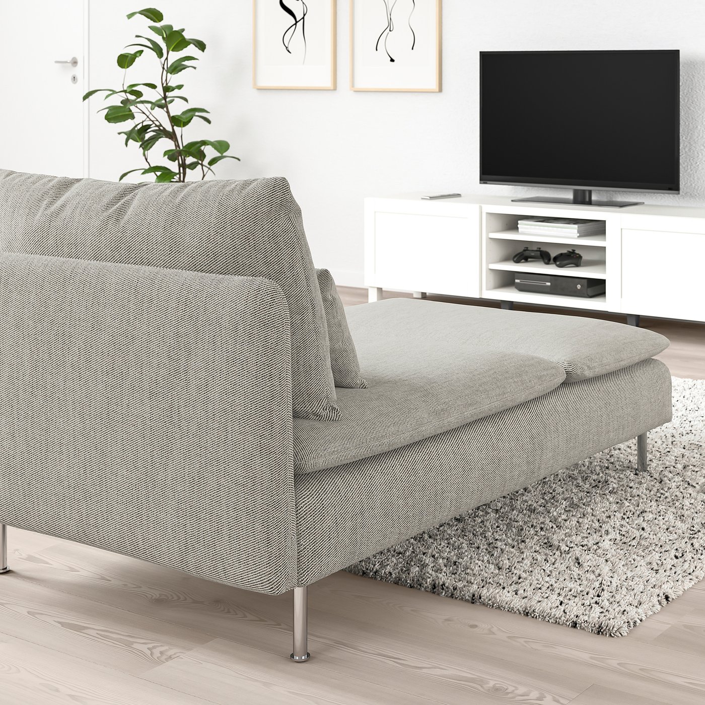 22536  IKEA SÖDERHAMN 寝椅子 ヴィーアルプ ベージュ SÖDERHAMN chaise longue, Viarp beige/brown - IKEA