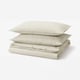 SOLFIBBLA Duvet cover and 2 pillowcases, white beige/stripe, 200x230/50x80 cm