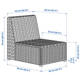 SOLLERÖN One-seat section, outdoor, brown