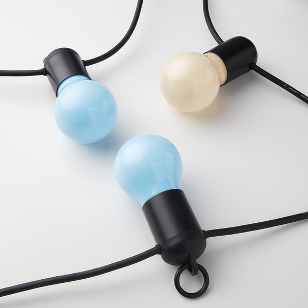 solvinden led lighting chain with 12 bulbs outdoor multicolour ikea