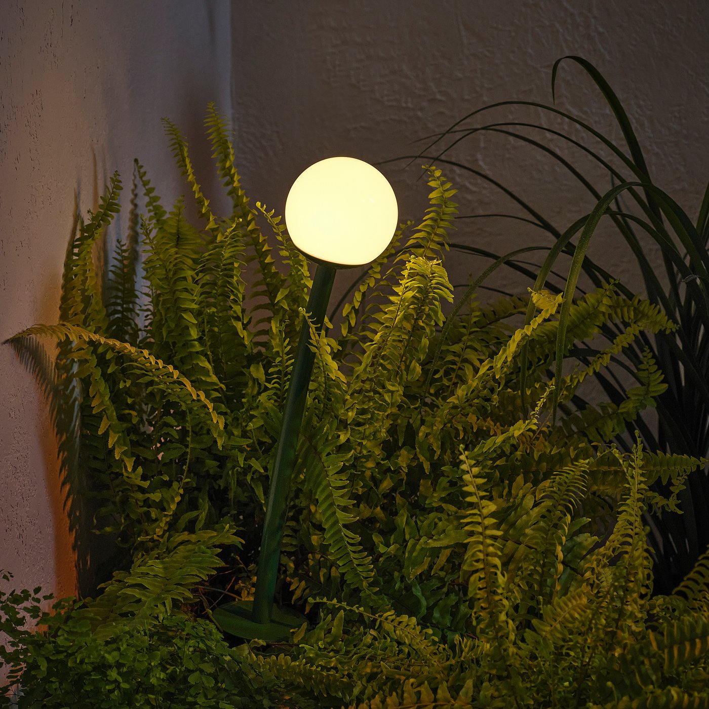SOLVINDEN LED solar-powered ground stick, outdoor dark green - IKEA