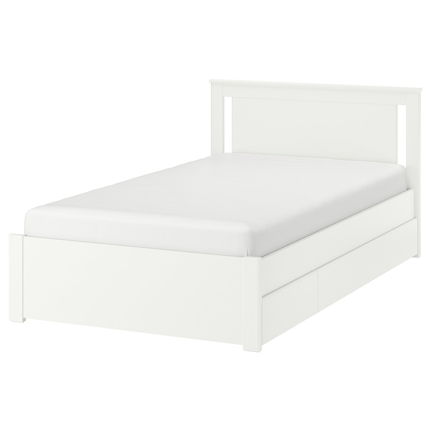 SONGESAND Bed frame with 2 storage boxes, white, 120x200 cm IKEA
