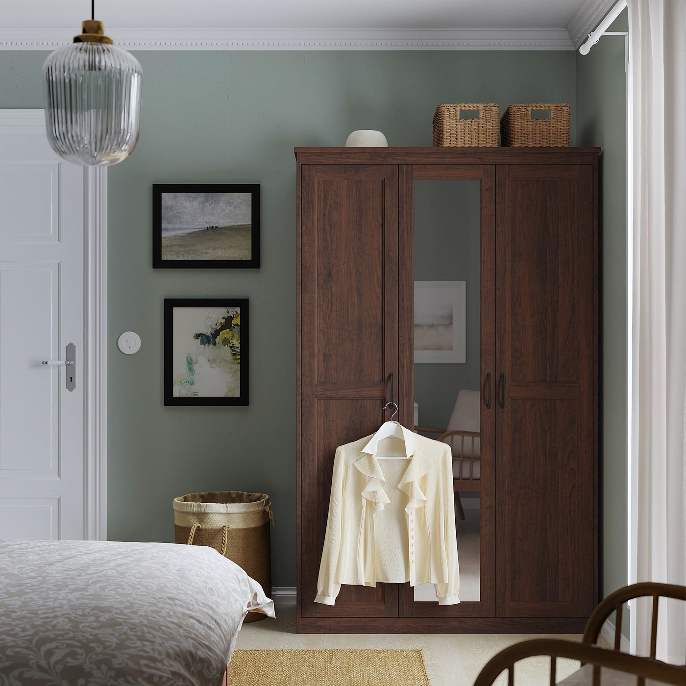 SONGESAND wardrobe, brown, 120x60x191 cm - IKEA
