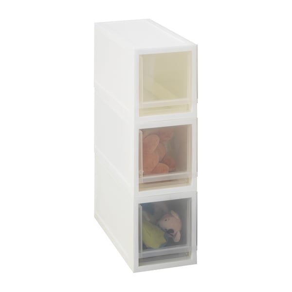 SOPPROT Pull-out storage unit, transparent white, 17x46x20.5 cm