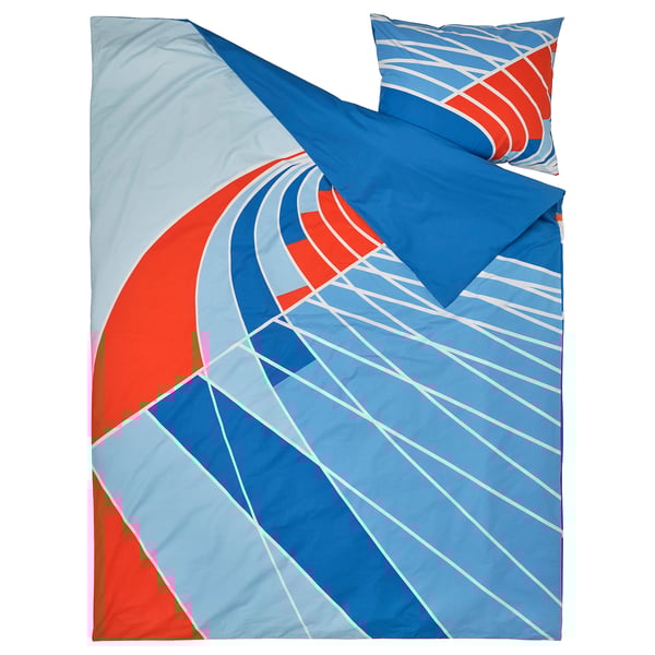 SPORTSLIG duvet cover and pillowcase, running track, 150x200/50x80 cm