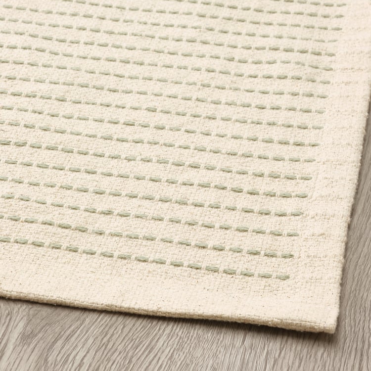 STARREKLINTE rug, flatwoven, natural/light green, 120x180 cm IKEA