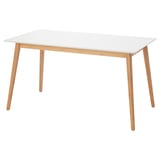 STENARED Dining table, stone effect quartz/bamboo, 140x75 cm