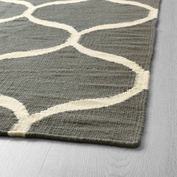 STOCKHOLM 2017 Rug, flatwoven, handmade/net pattern grey, 170x240 cm
