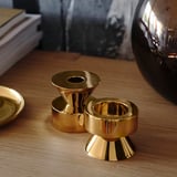 STOCKHOLM 2025 Candlestick/tealight holder, brass-colour, 6 cm