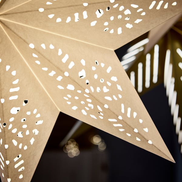 STRÅLA Lamp shade, lace/white, 48 cm