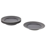 STRIMMIG Side plate, stoneware grey, 21 cm