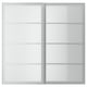 SVARTISDAL wardrobe - frosted glass, sliding safety doors, white.