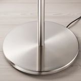 TÄLLBYN Floor lamp, nickel-plated/opal white glass, 135 cm