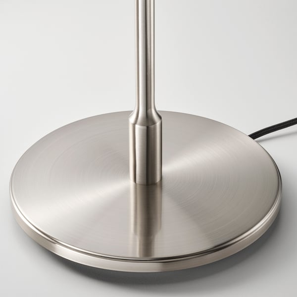 TÄLLBYN Table lamp, nickel-plated/opal white glass, 40 cm