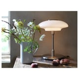 TÄLLBYN Table lamp, nickel-plated/opal white glass, 40 cm