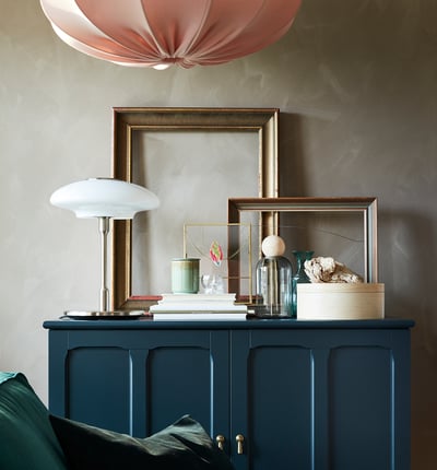 TÄLLBYN Table lamp, nickel-plated/opal white glass, 40 cm