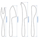 TILLAGD Cheese knife, set of 4, brass-colour