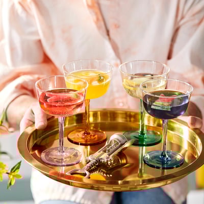 TJÄRLEK Glass, multicolour, 30 cl