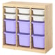 TROFAST Storage combination with boxes, room divider light white stained pine/white lilac, 93x44x91 cm