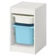 TROFAST Storage combination with boxes, white/light blue, 34x44x56 cm